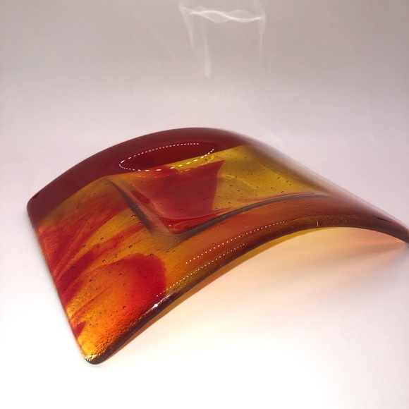 Studio Art Glass Candle Dish Wine Dish From Winery Glass Decor Knick Knack - Picture 6 of 9
